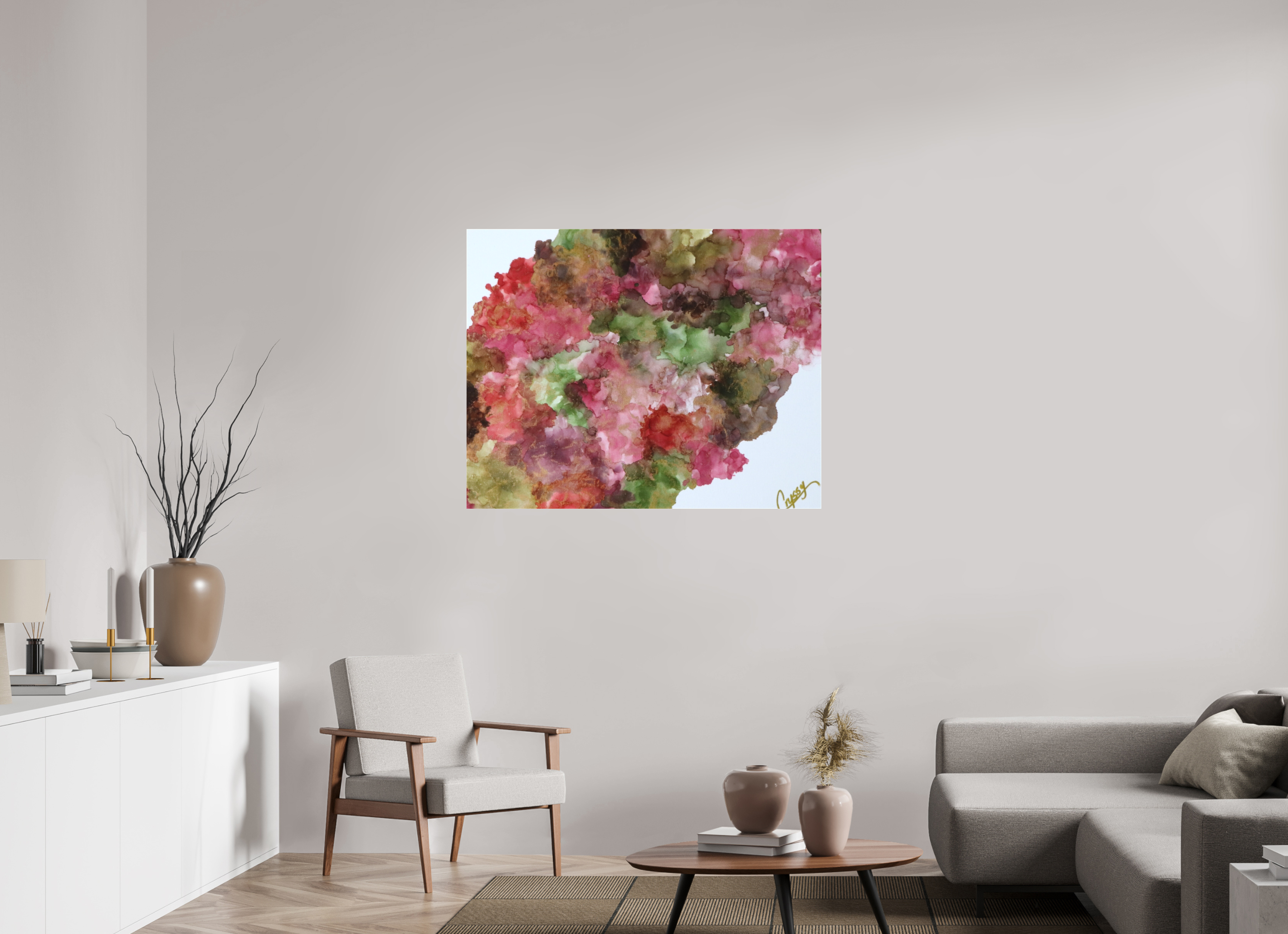 44.5 x 35″, *1.25" Matte Canvas No Frame Floral Density