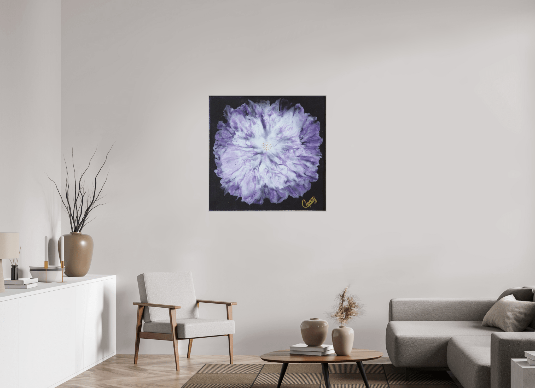 Purple Paisley - Original Acrylic Dutch Pour Painting - The Living Abstract