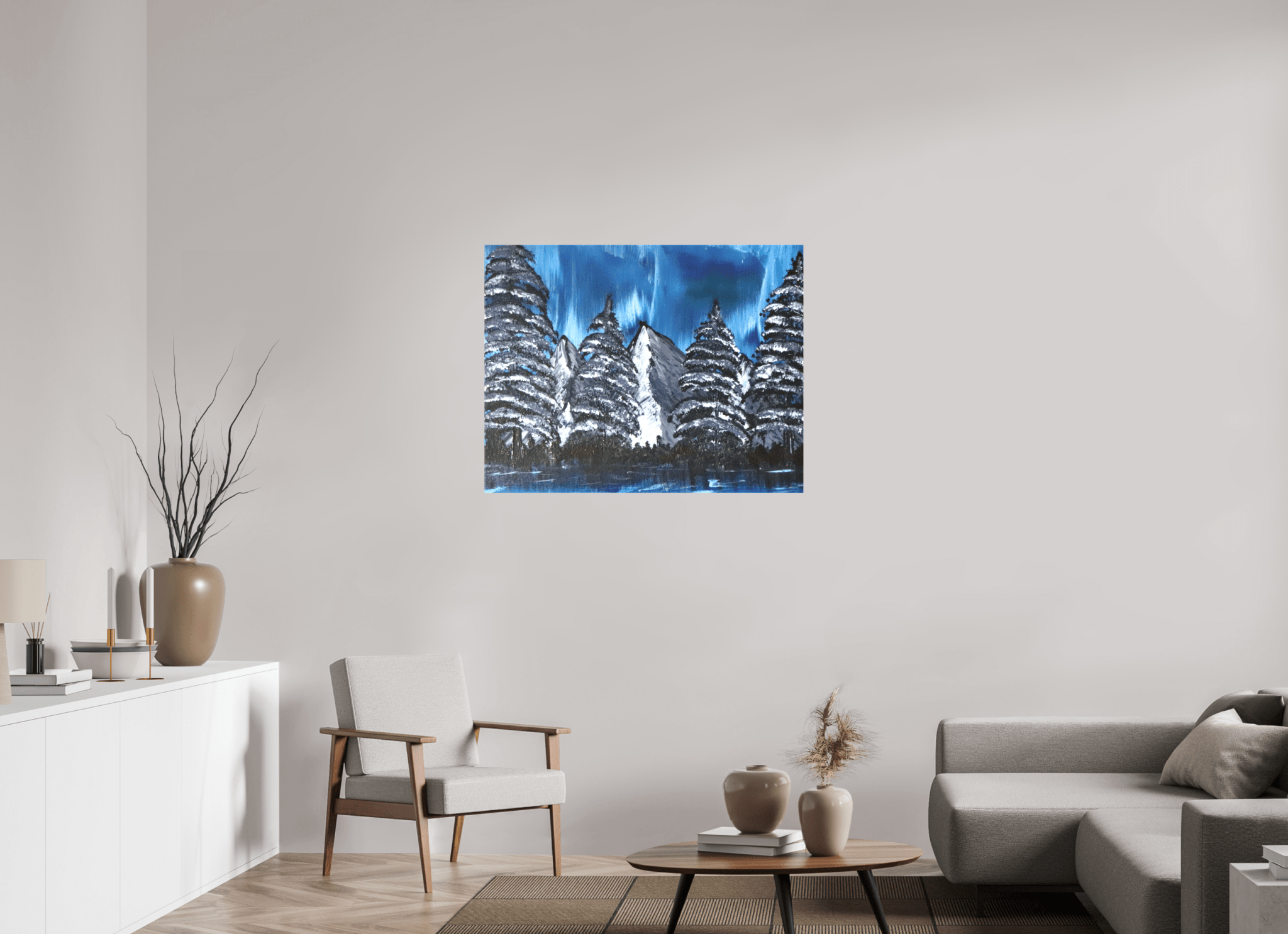 Blue Borealis - Original Acrylic Landscape Painting - The Living Abstract