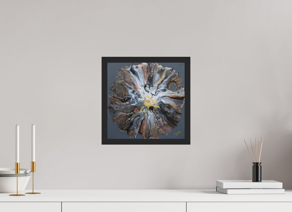 12.2 x 12″, *Photo Print Under Acrylic Glass Black Matte Frame copper Bloom