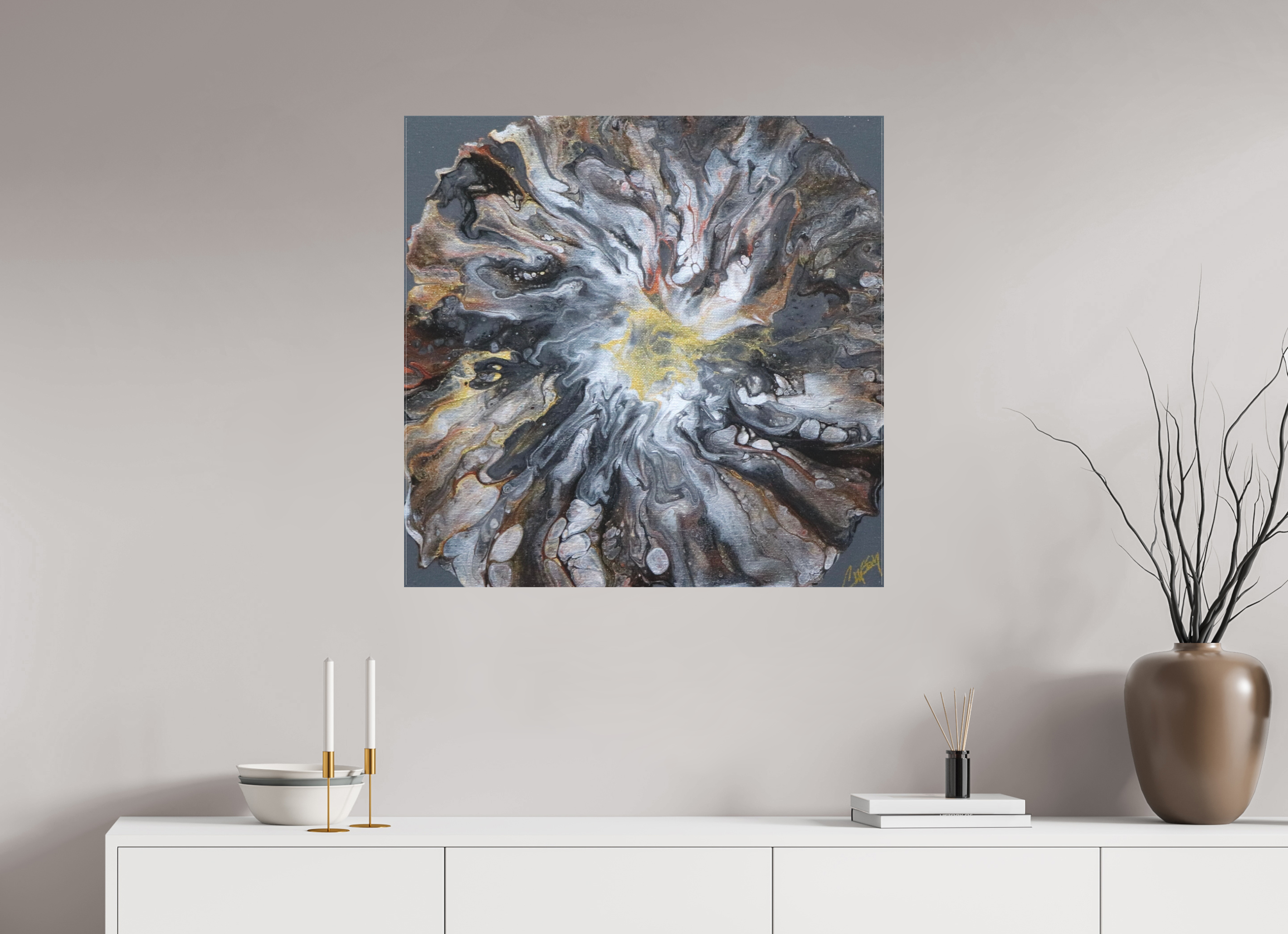 31.5 x 31″, *1.25" Matte Canvas No Frame Copper Bloom II