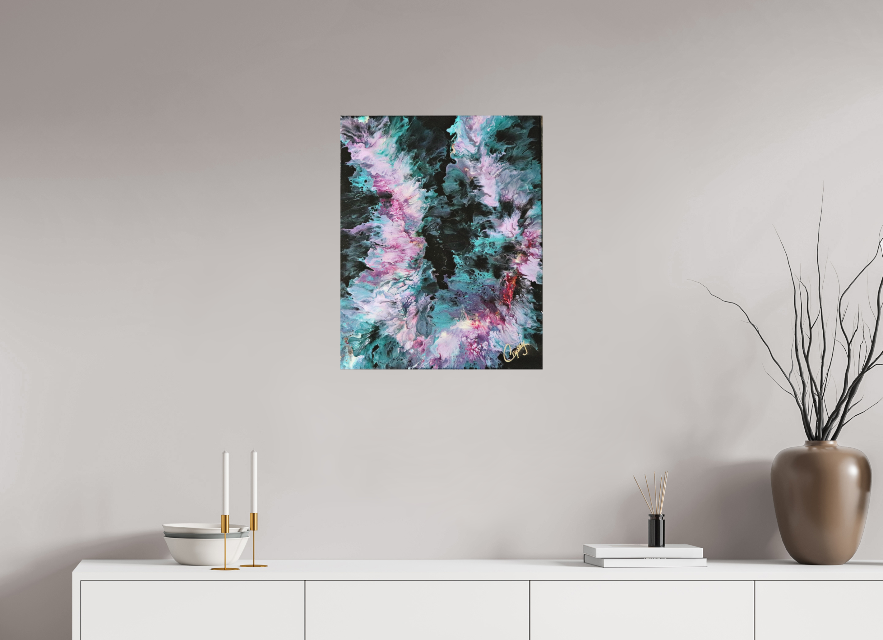 20 x 25.2″, *Photo Print on Fuji Silk Paper No Frame Hawaiian Lei - Original Tropical Acrylic Painting