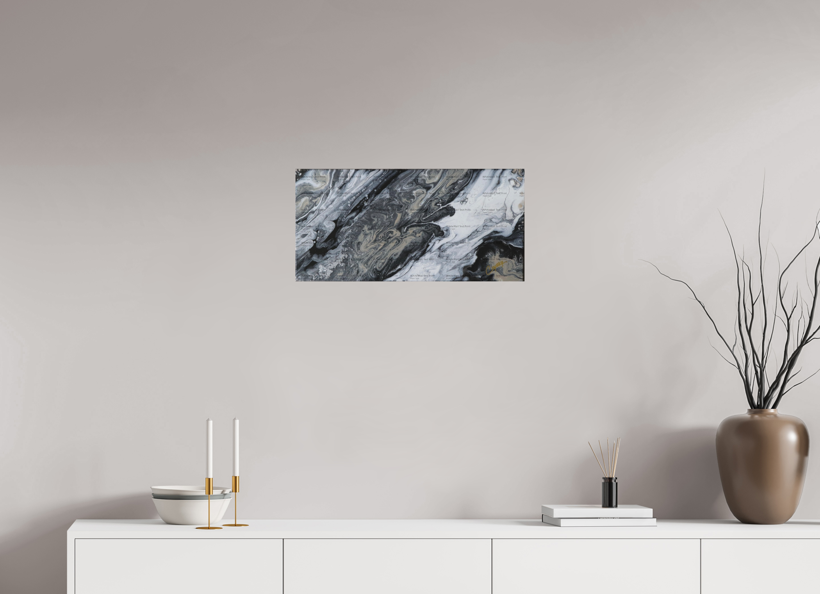 24.4 x 12″, *SAMPLE Photo Print on Fuji Silk Paper no frame Black Sands - Original Tilt Pour