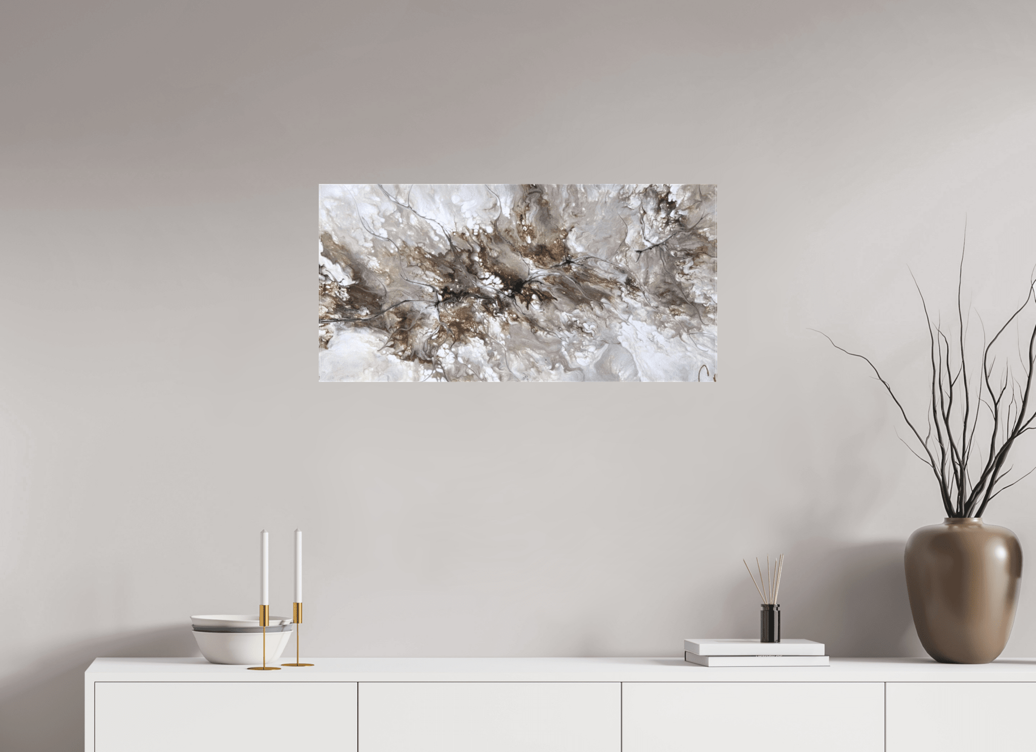 Beige Marble - Original Dutch Pour - The Living Abstract