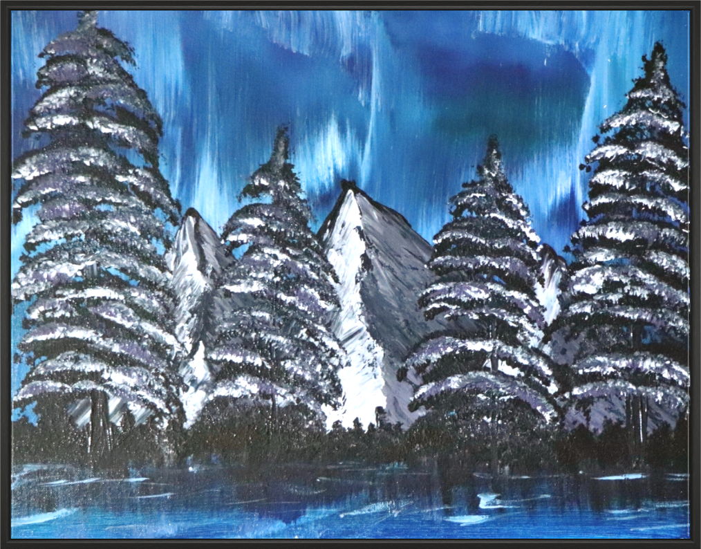 Main image Blue Borealis - Original Acrylic Landscape Painting