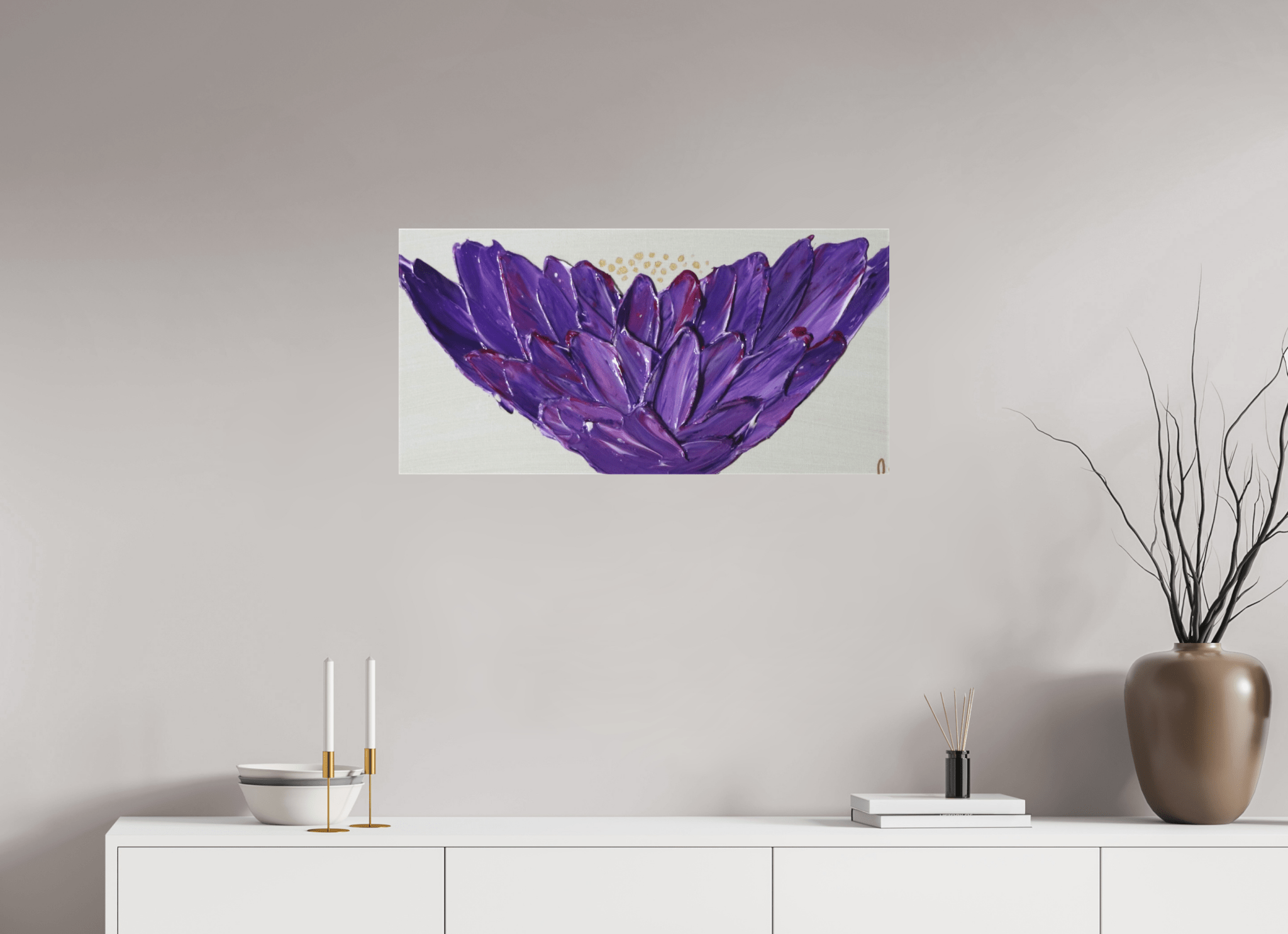 Purple Lotus - Textured Acrylic Paint - The Living Abstract