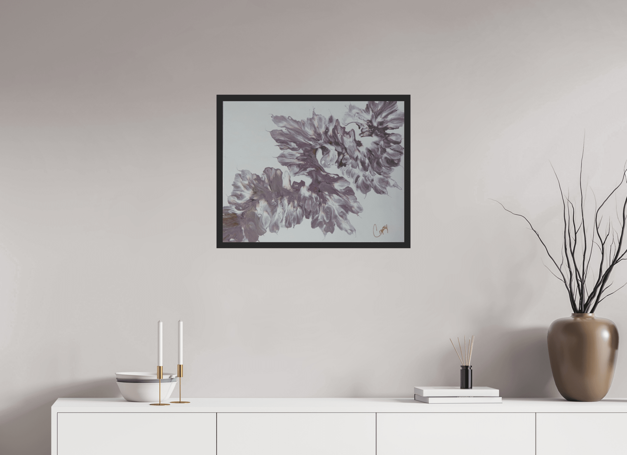 Pink Dragon - Original Dutch Pour Painting - The Living Abstract