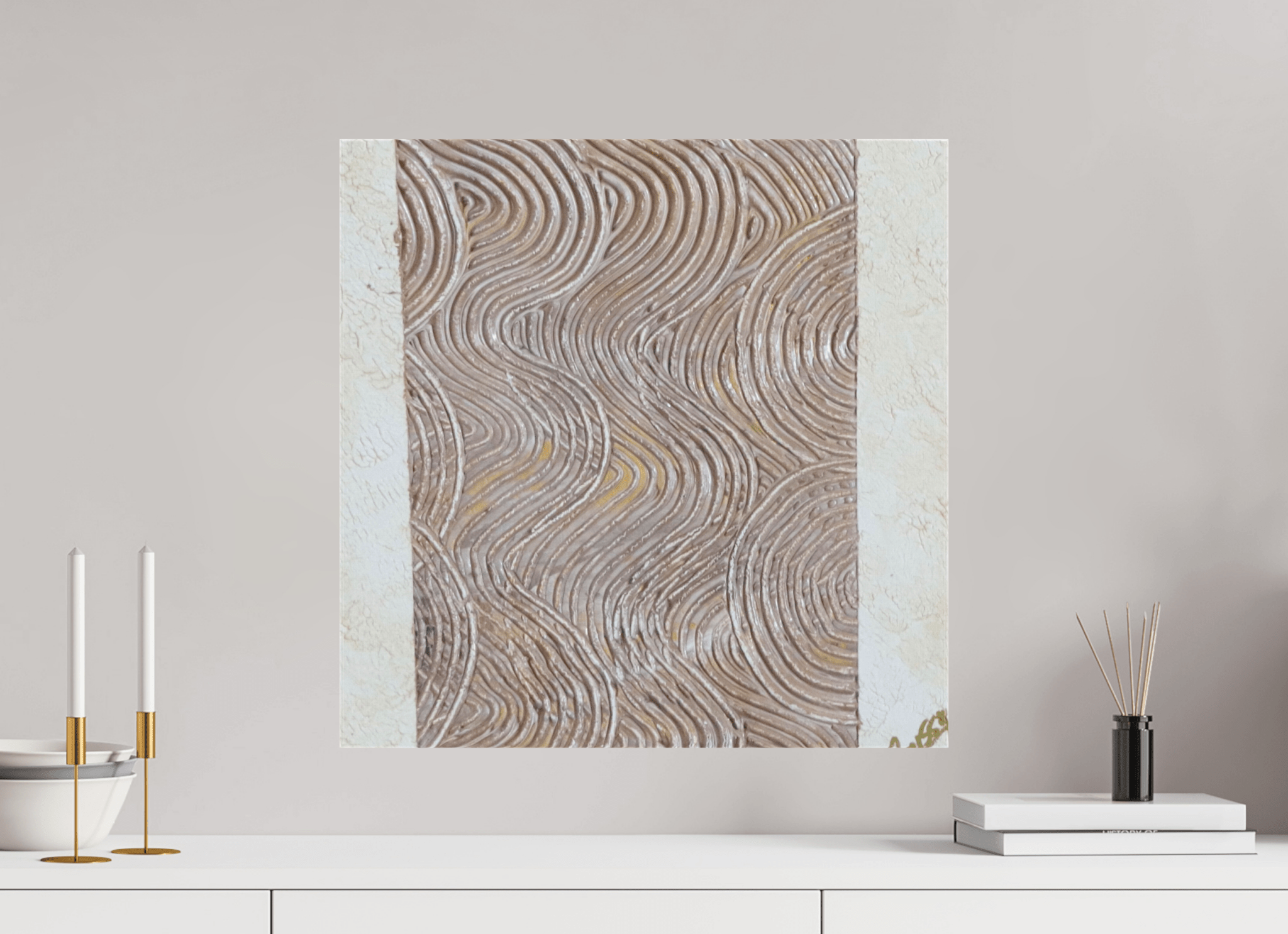 Mocha Tide - Original Textured Painting - The Living Abstract