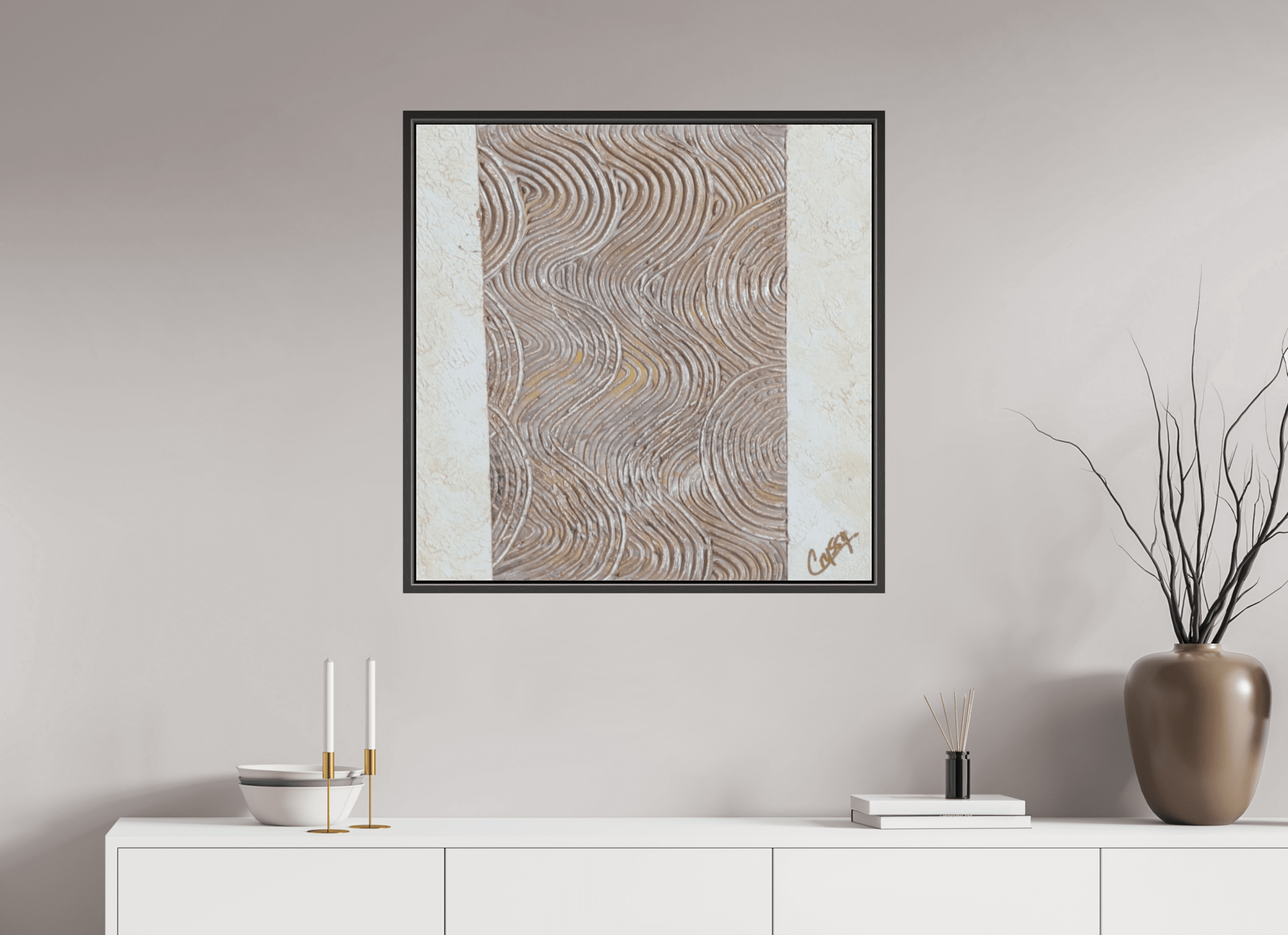 Mocha Tide - Original Textured Painting - The Living Abstract