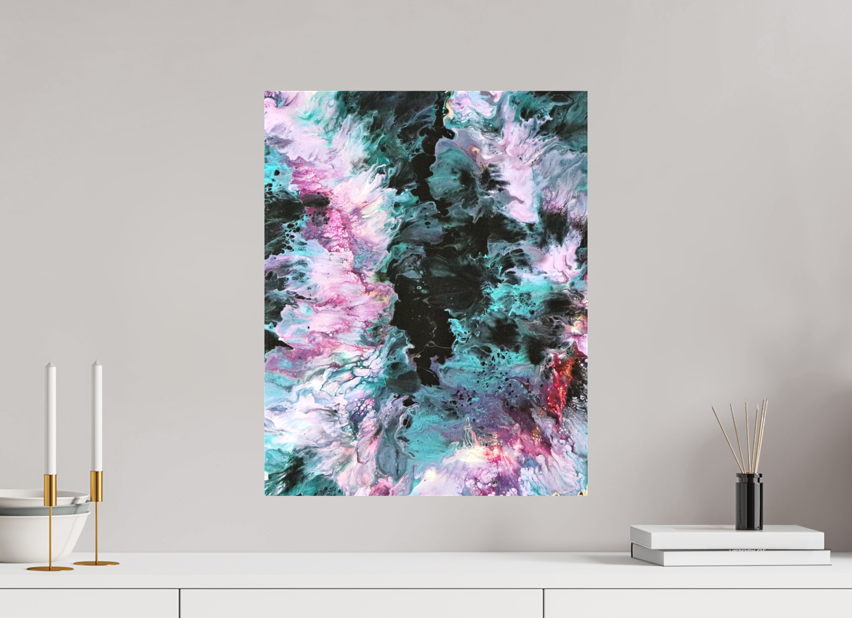 16 x 20.1″, *1.25" Matte Canvas No Frame Hawaiian Lei - Original Tropical Acrylic Painting