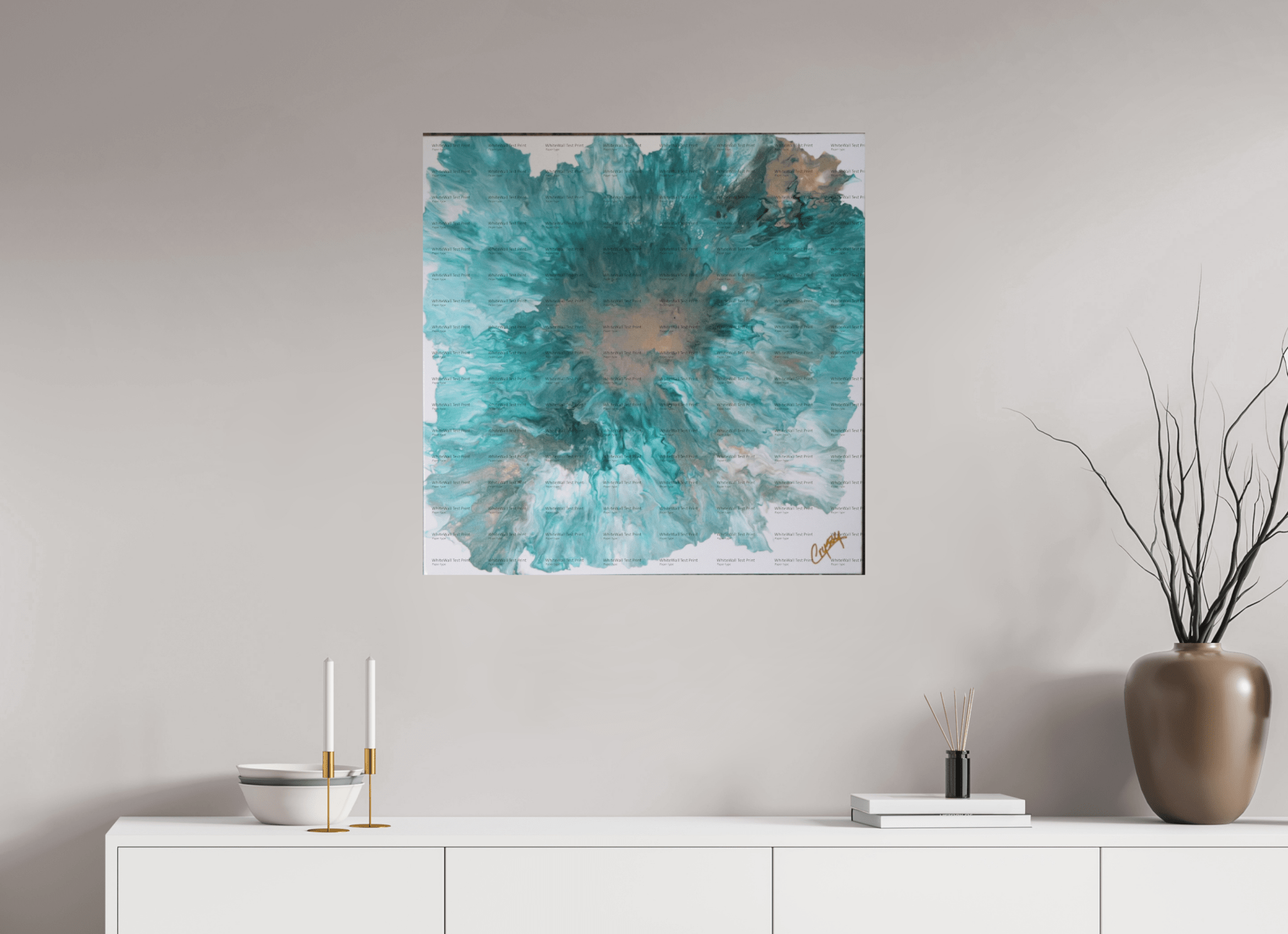 Blue Paisley Dutch Pour - Original Acrylic Dutch Pour Painting - The Living Abstract