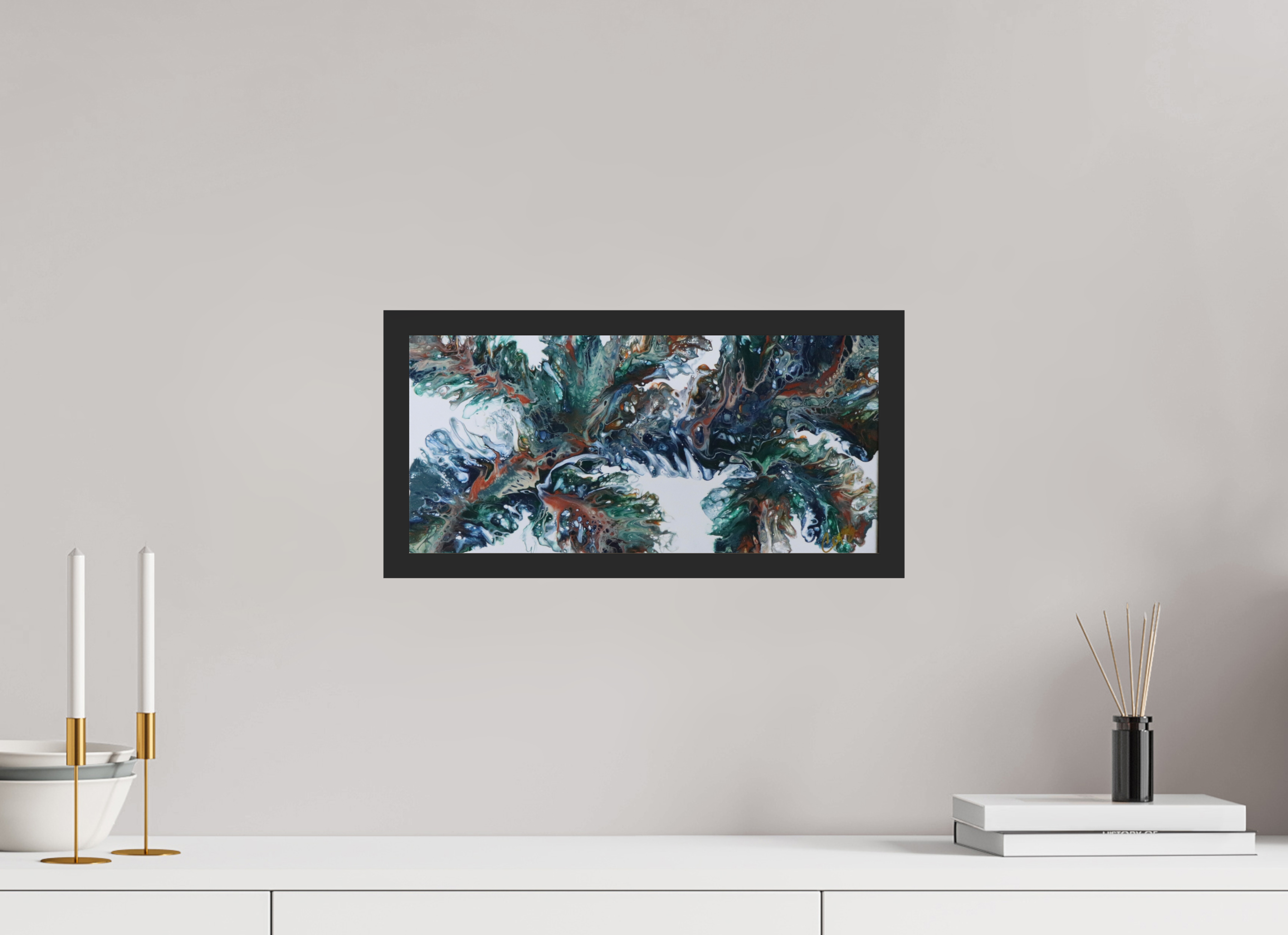 16.5 x 8″, *Photo Print Under Acrylic Glass Black Matte Frame Kelp of the Sea