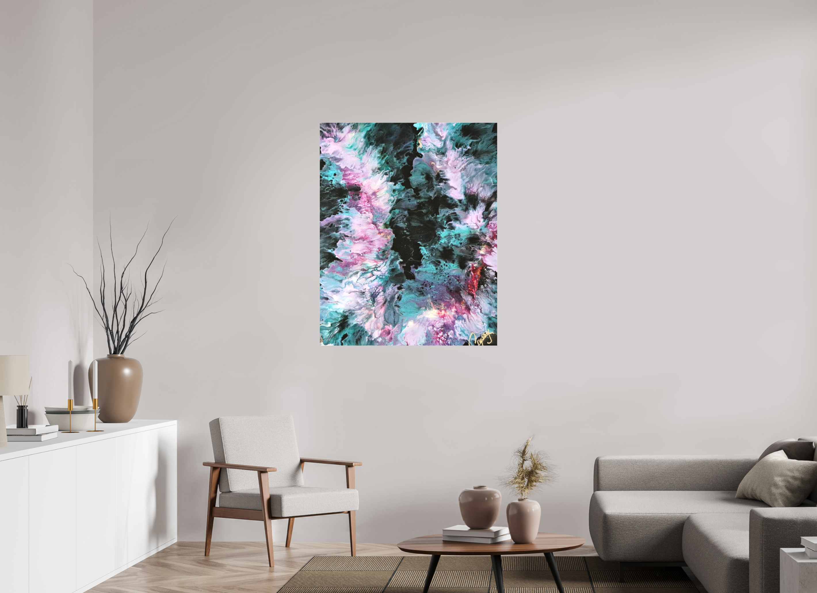 35 x 44″, *1.25" Matte Canvas No Frame Hawaiian Lei - Original Tropical Acrylic Painting