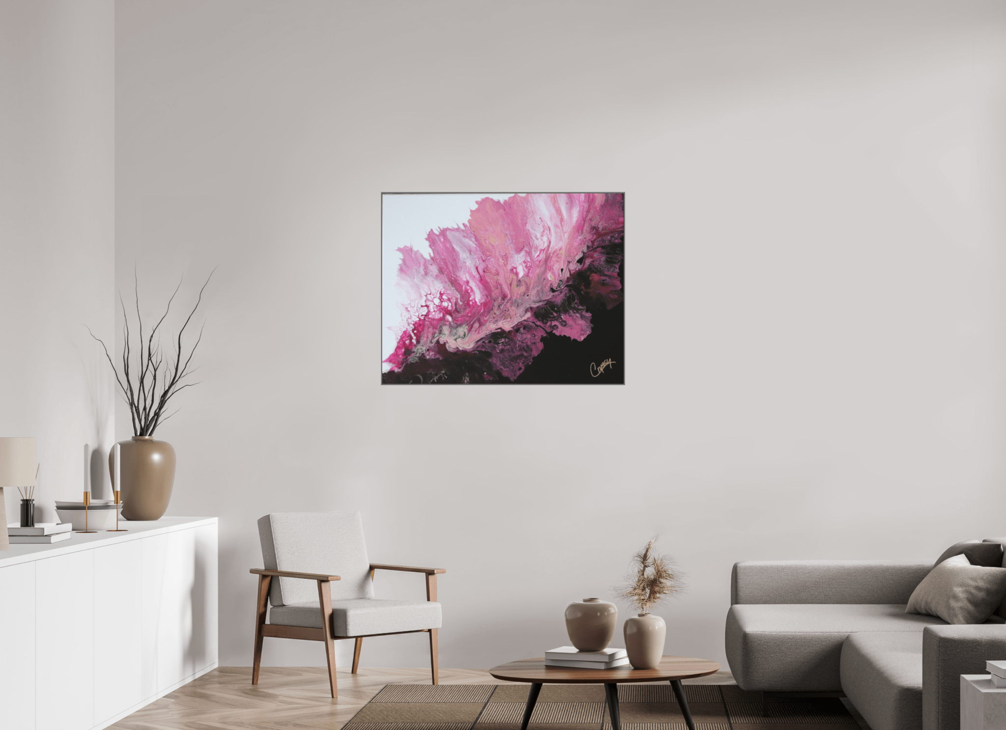 Pink Magma - Original Dutch Pour - The Living Abstract
