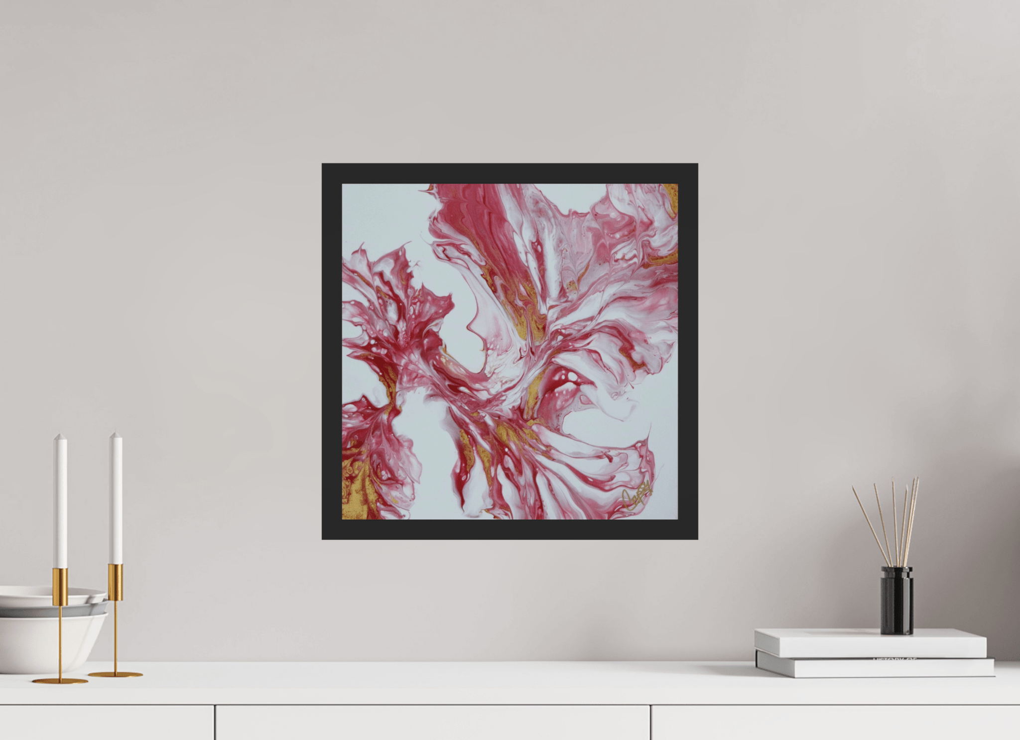 Red and Gold - Original Dutch Pour Painting - The Living Abstract