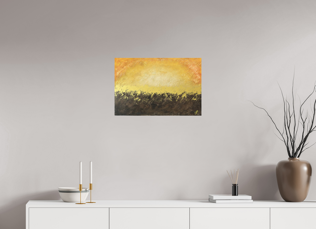 24 x 16″, *Photo Print on Fuji Silk with Black Frame Golden Sunset