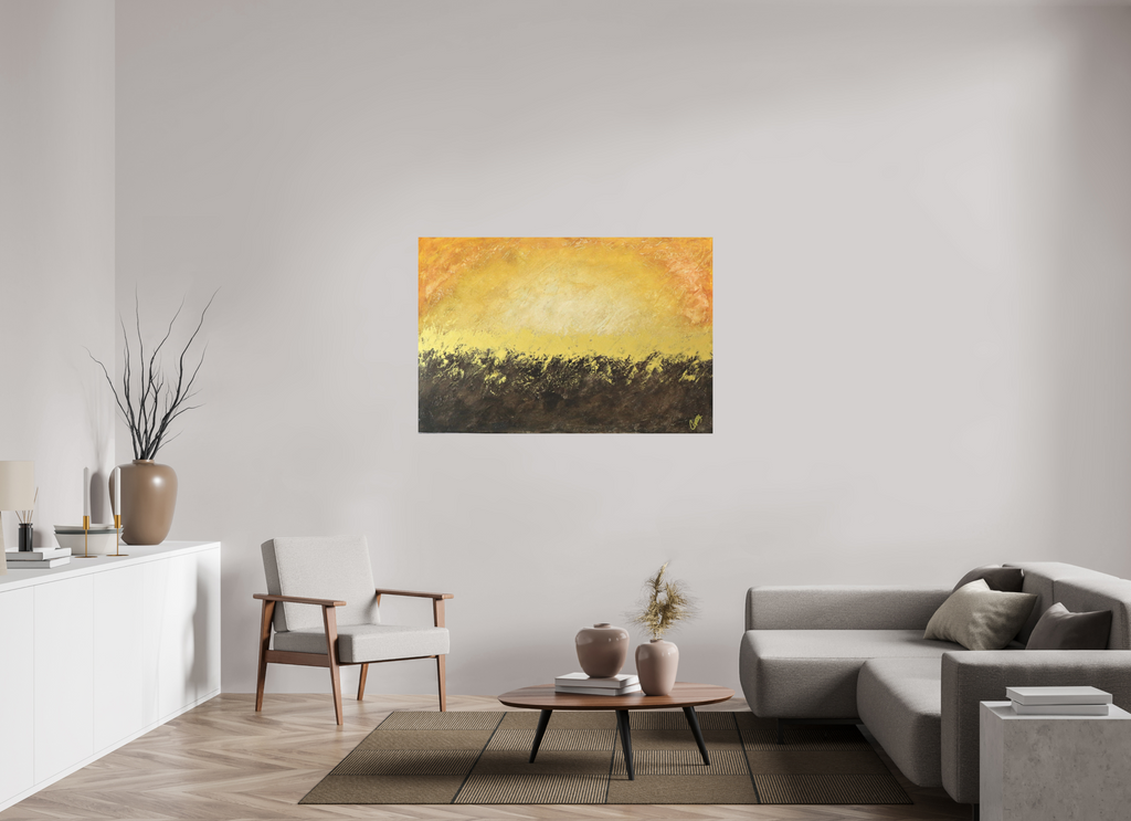 54 x 36″, *Photo Print on Fuji Silk with Black Frame Golden Sunset