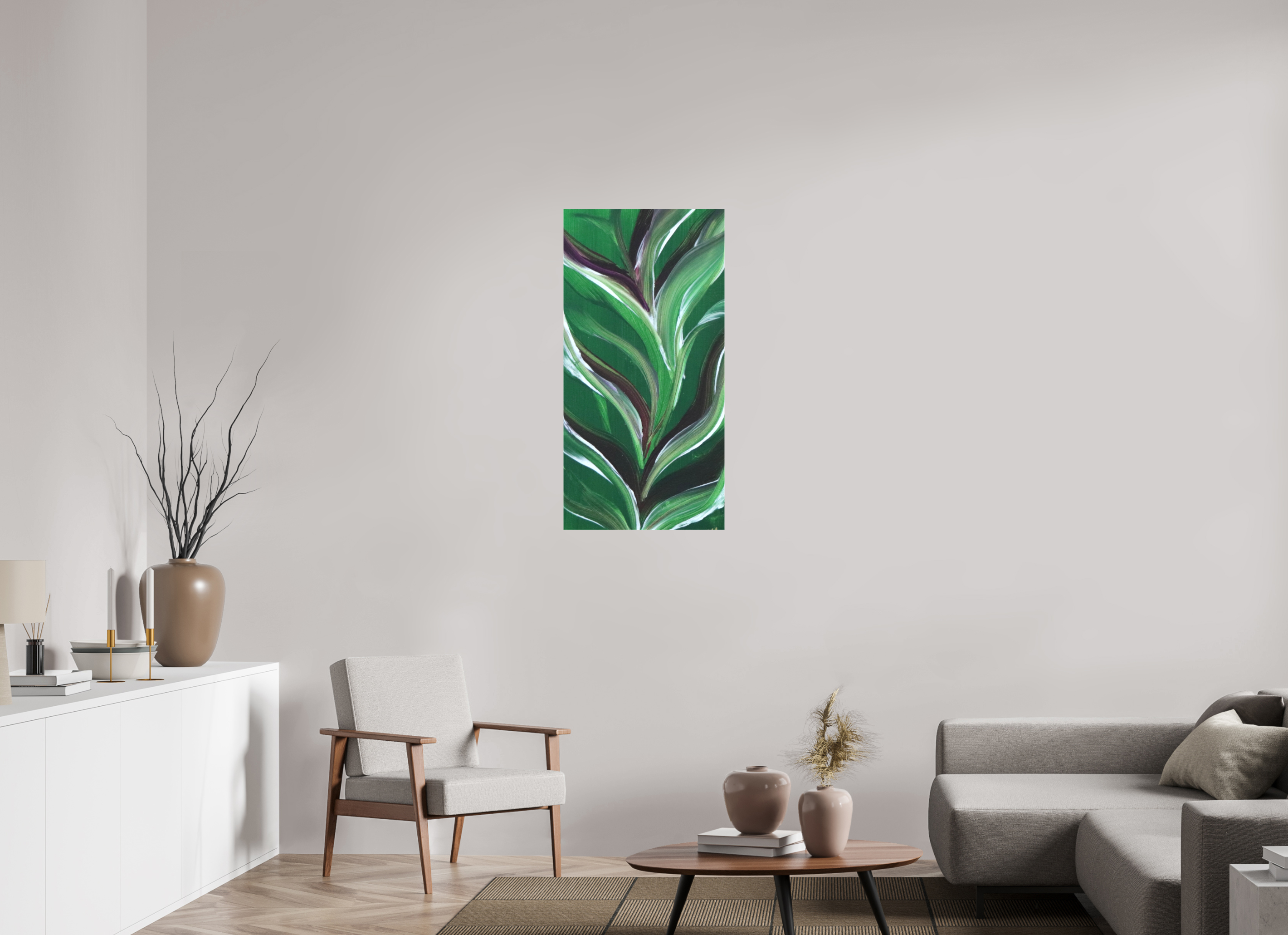 20 x 40.2″, *1.25" Matte Canvas No Frame Small Botanical Bloom - Acrylic Botanical Painting