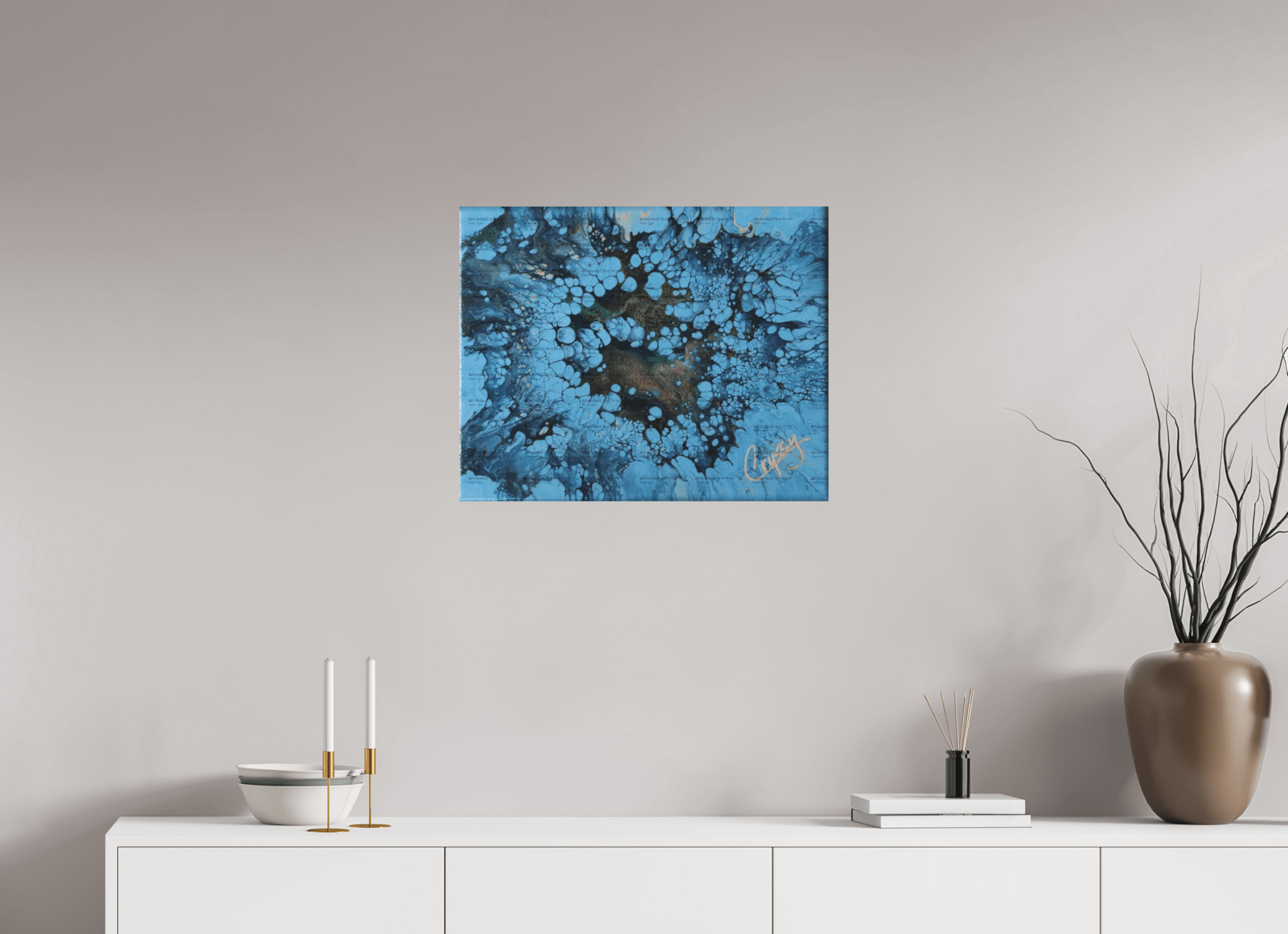 Small Peacock Pour - Original Acrylic Art - The Living Abstract