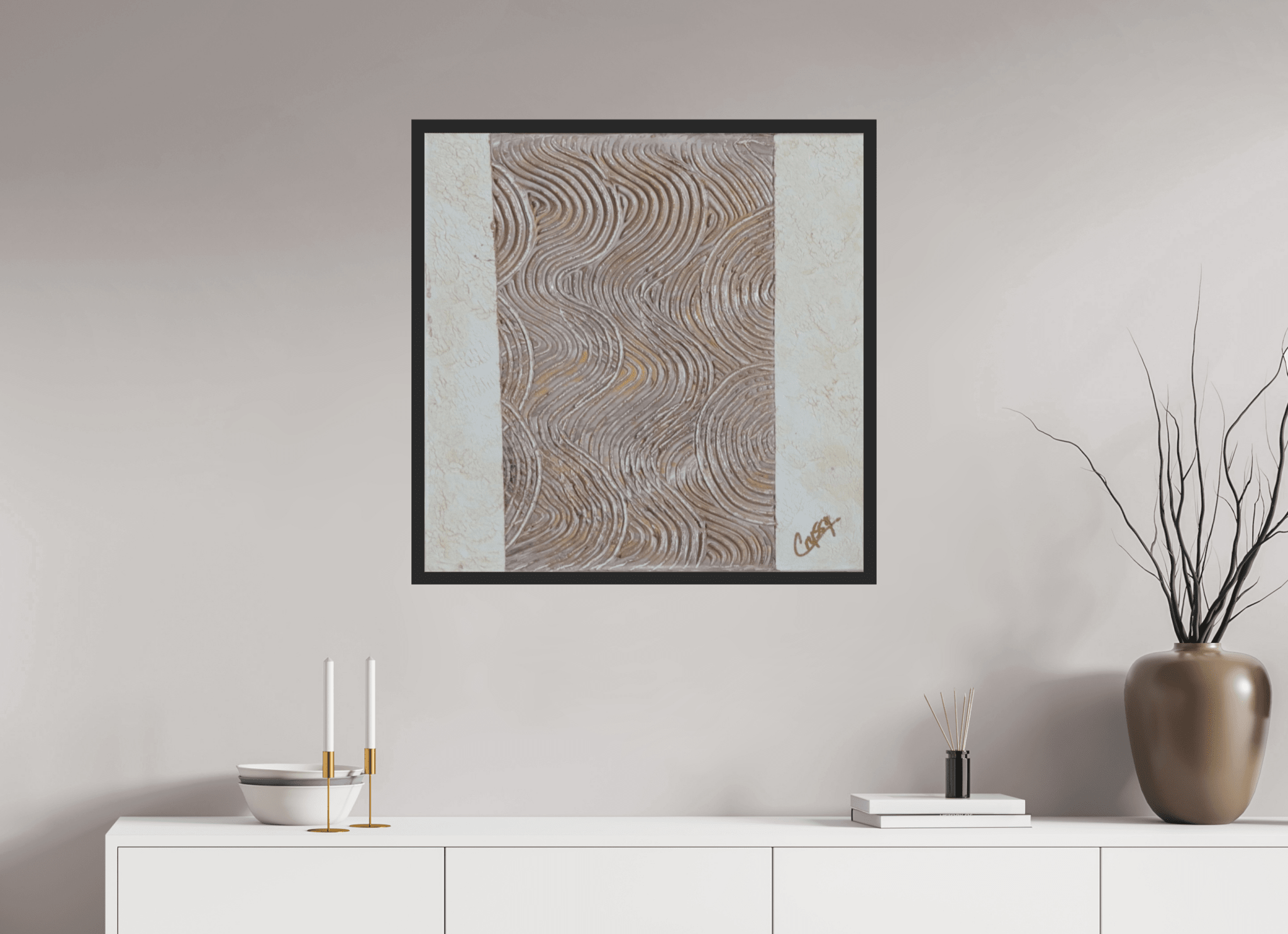 Mocha Tide - Original Textured Painting - The Living Abstract