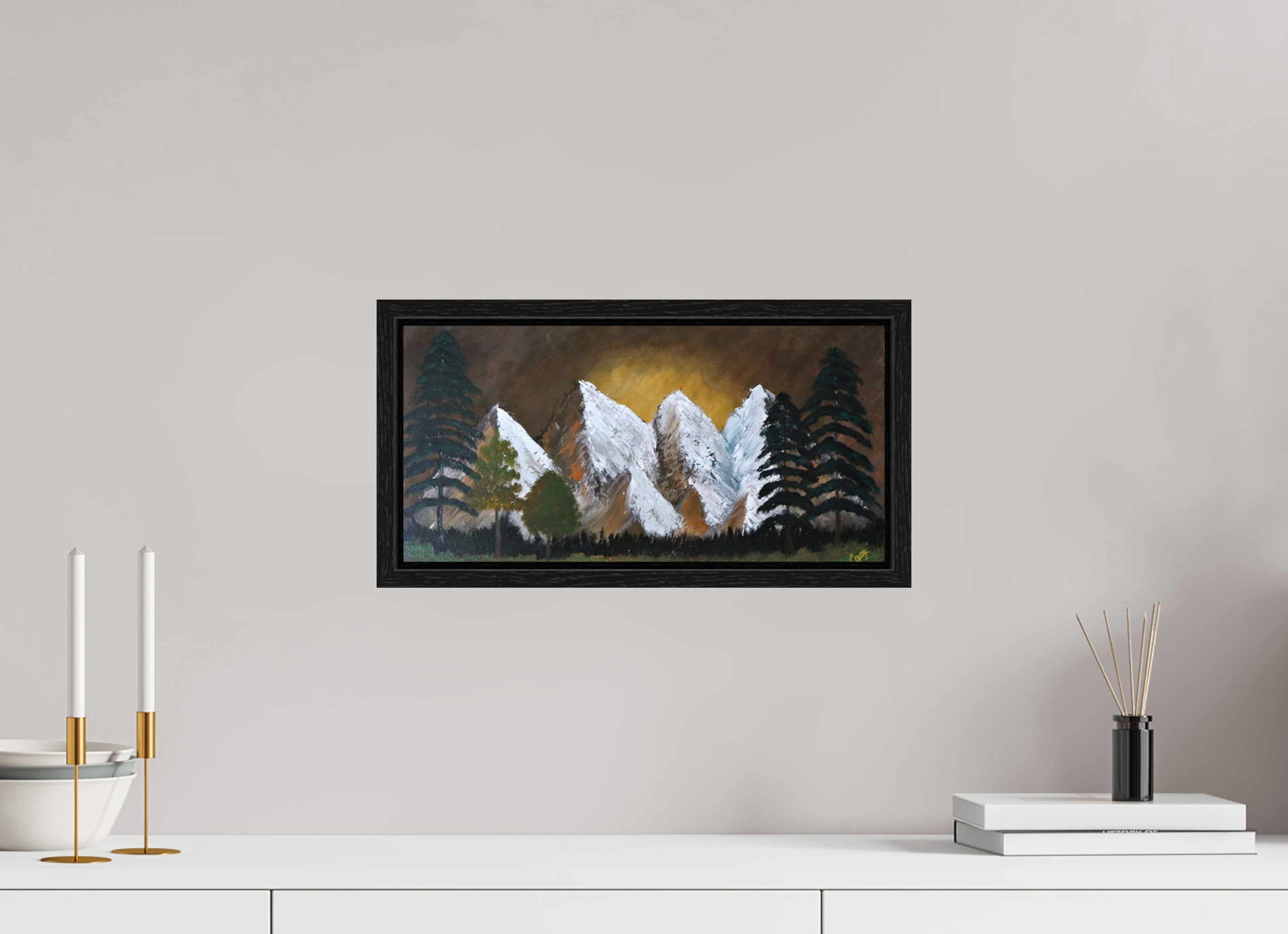 16.3 x 8″, Floater Frame Bronze Horizon