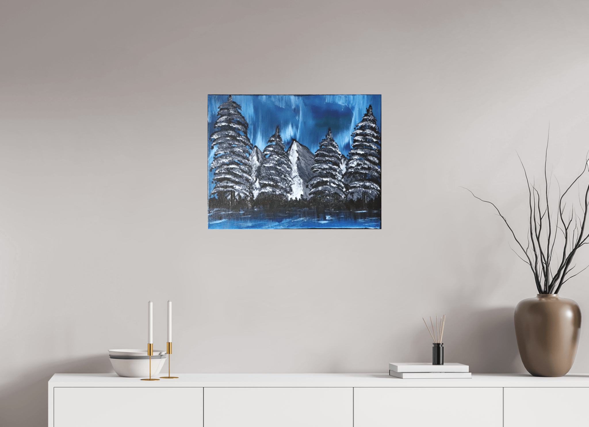 Blue Borealis - Original Acrylic Landscape Painting - The Living Abstract